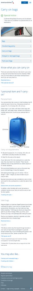 Bag delivery service − Travel information − American Airlines.